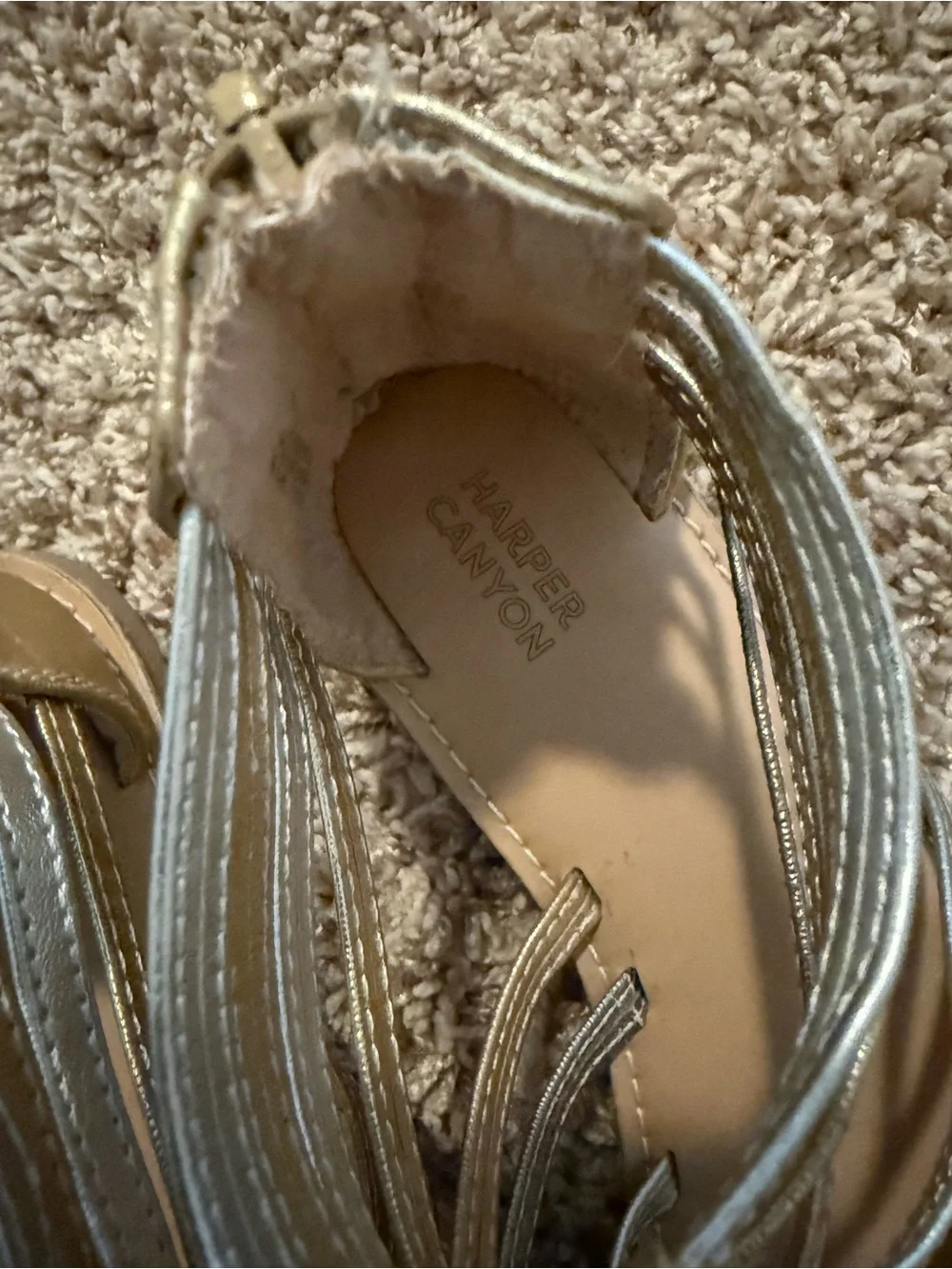 Harper Canyon Gold and Silver Metallic Strappy Girls Sandals